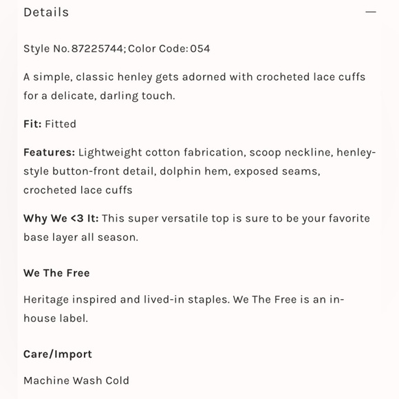 BNWT Free People We The Free Our Song Henley Cuff Candied Lilac L - Picture 9 of 10